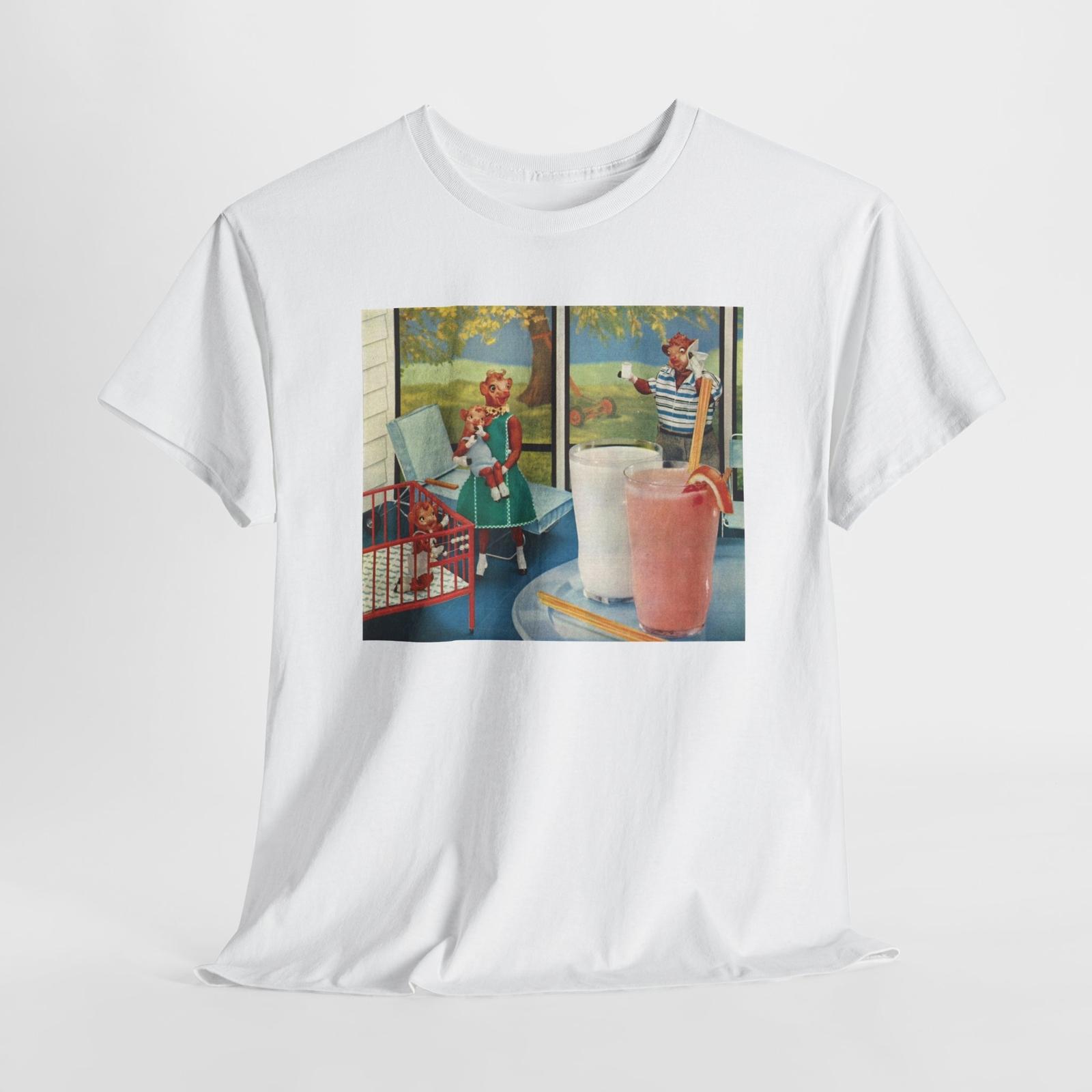 Vintage Dairy Advertisement Retro T-Shirt Mens Womens Tees Top with The Bordan Family Elsie, Elmer, L
Vintage Dairy Advertisement Retro T-Shirt Mens Womens Tees Top with The Bordan Family Elsie, Elmer, L
