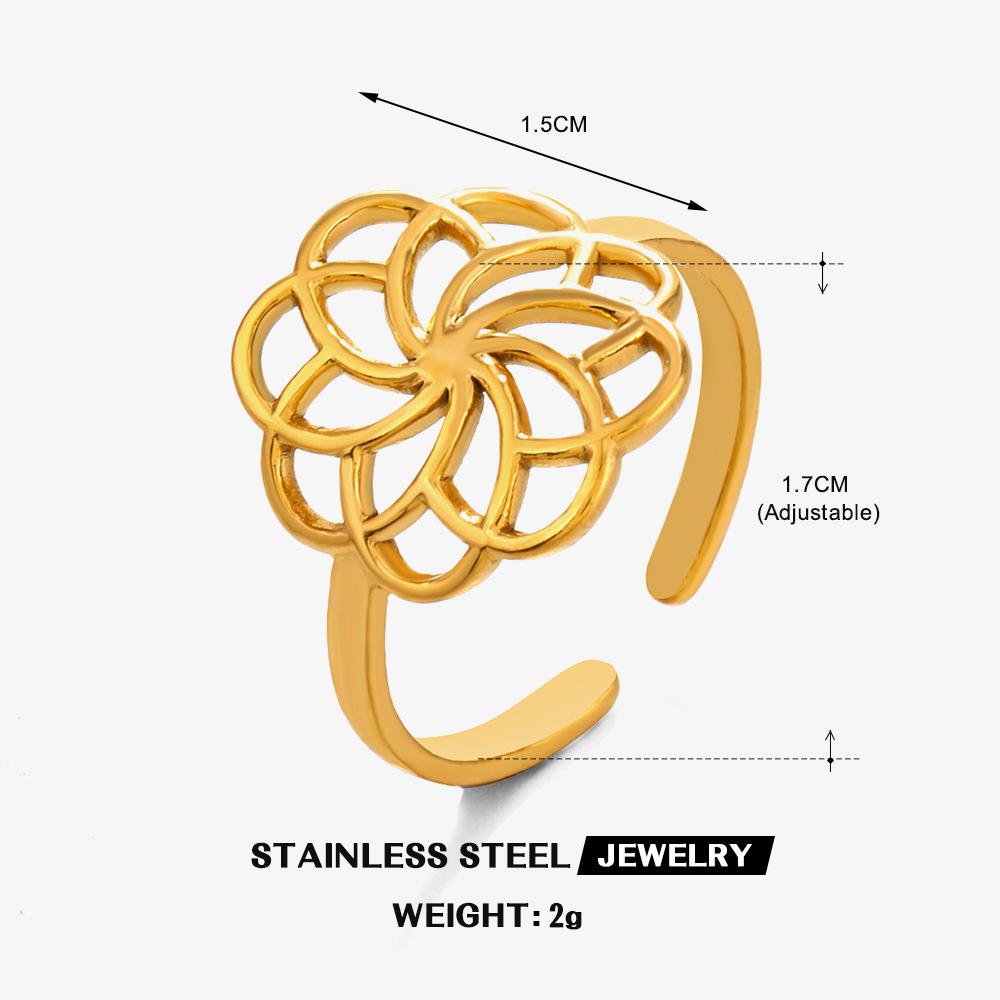 Geometric Flowers Open Adjustable Ring Women Simple Fashion Stainless Steel Gold Color Finger Rings Zircon Birthday Gift New In Open
Geometric Flowers Open Adjustable Ring Women Simple Fashion Stainless Steel Gold Color Finger Rings Zircon Birthday Gift New In Open