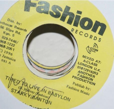 7inch Record STARKEY BANTON - Tired To Live In Babylon / Forward FADJA081 Fashion Records 1996 UK Reggae, Ska & Dub Used
7inch Record STARKEY BANTON - Tired To Live In Babylon / Forward FADJA081 Fashion Records 1996 UK Reggae, Ska & Dub Used