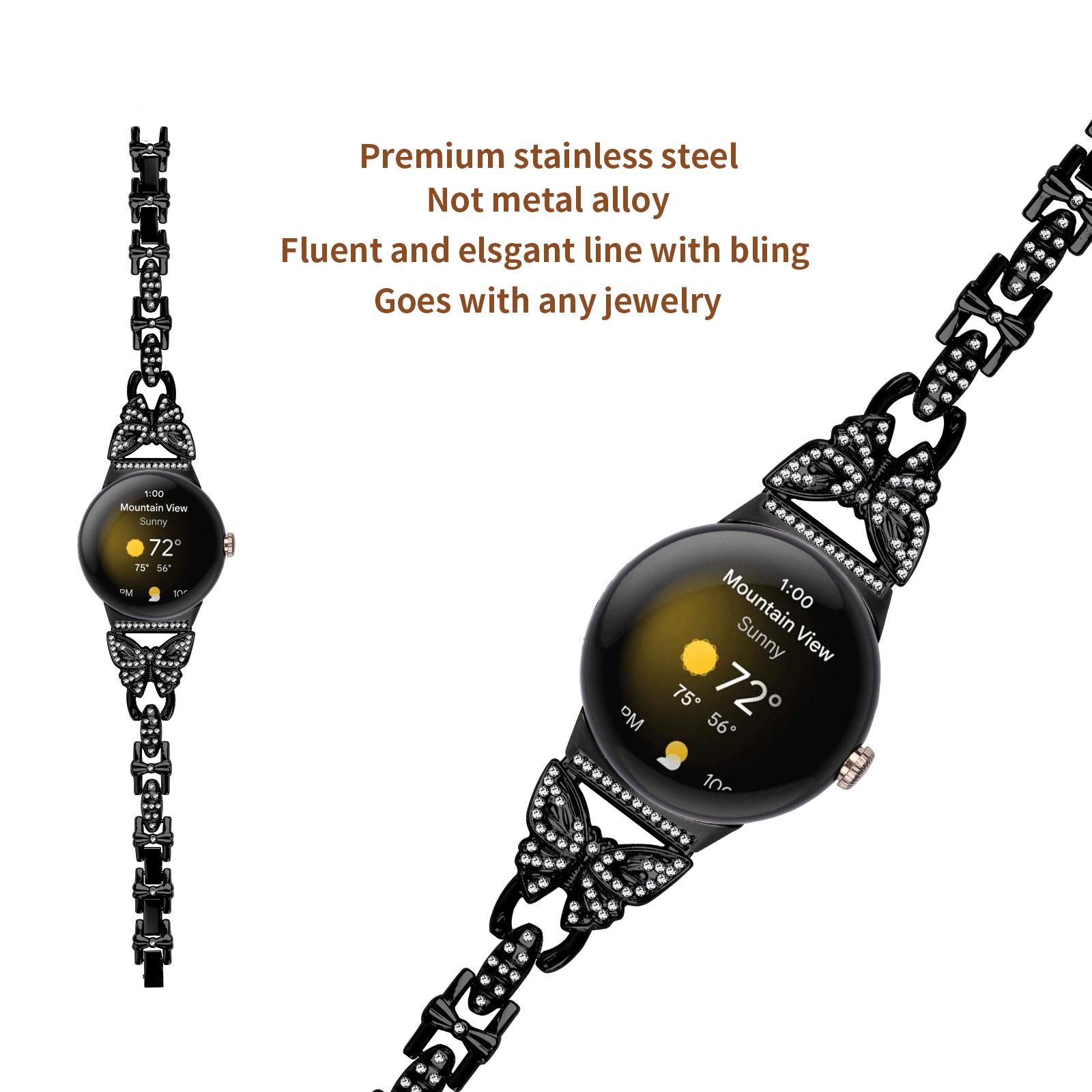 Metal Bling Watch Band for Google Pixel Watch 3 41mm/Watch 2/Pixel Watch Stainless Steel Butterfly Rhinestone Decor Smartwatch Strap Gold
Metal Bling Watch Band for Google Pixel Watch 3 41mm/Watch 2/Pixel Watch Stainless Steel Butterfly Rhinestone Decor Smartwatch Strap Gold
