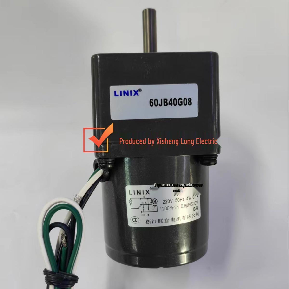 LINIX YN60-220 Low Noise Eco-Friendly AC Geared Motor JB18G08
LINIX YN60-220 Low Noise Eco-Friendly AC Geared Motor JB18G08