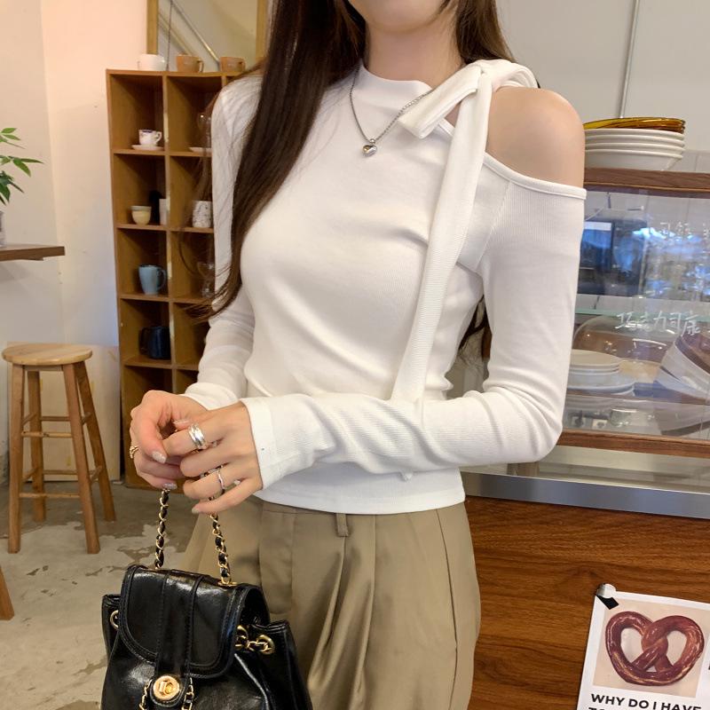 European Style Long Sleeve White Cutout Shoulder Bow T-shirt for Women - Slimming Autumn 2025 Top L белый
European Style Long Sleeve White Cutout Shoulder Bow T-shirt for Women - Slimming Autumn 2025 Top L белый