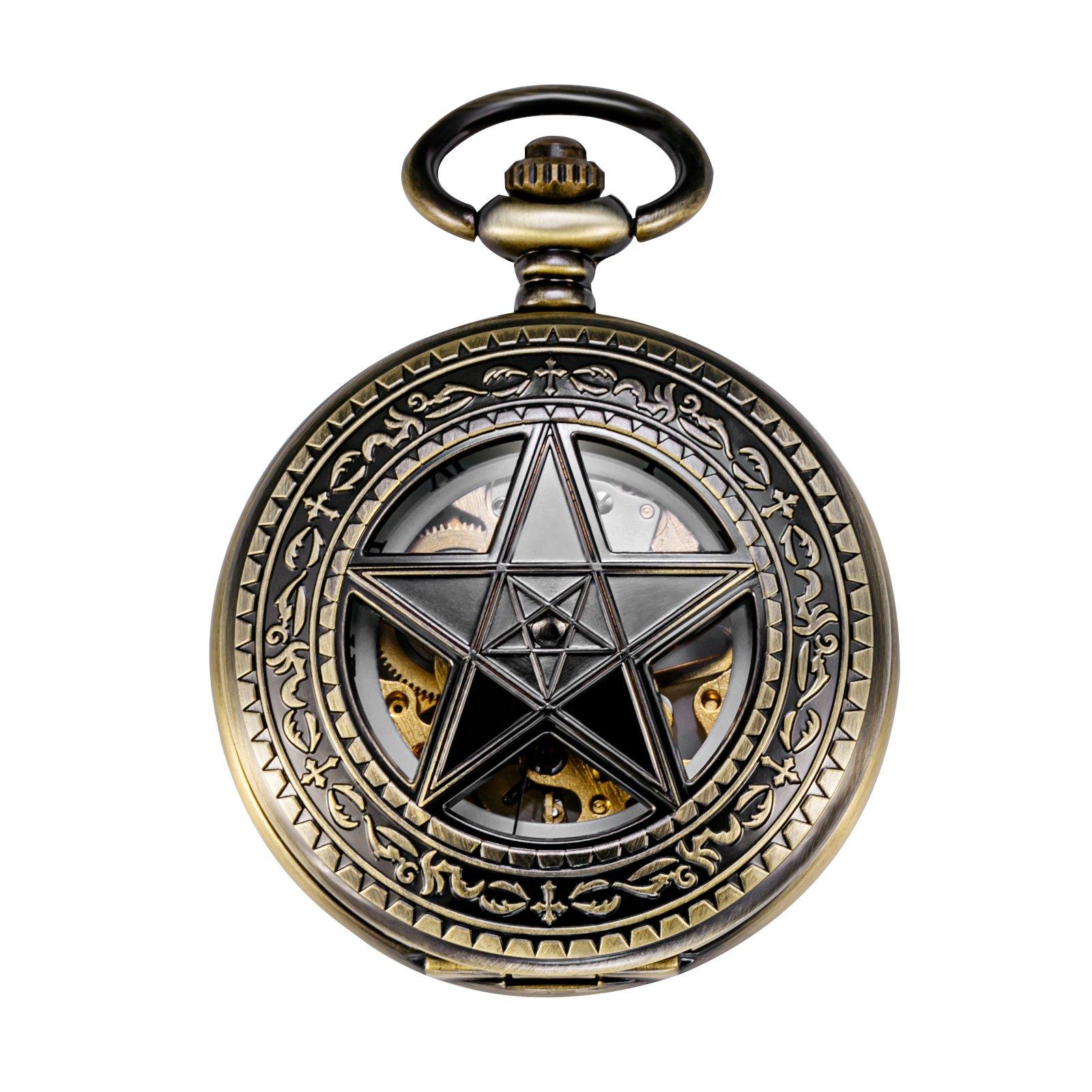 TREEWETO механические карманные часы Hollow Pentagram Skeleton бронзовый дисплей с римскими цифрами мужские
TREEWETO механические карманные часы Hollow Pentagram Skeleton бронзовый дисплей с римскими цифрами мужские