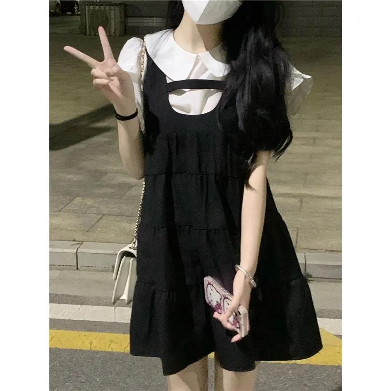 Small School Style Sweet and Cool Hot Girl POLO Collar Puff Sleeve Dress Fake Two-piece Skirt XL чорний
Small School Style Sweet and Cool Hot Girl POLO Collar Puff Sleeve Dress Fake Two-piece Skirt XL чорний
