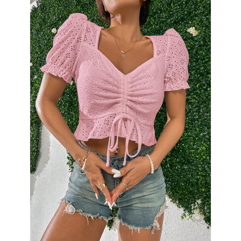 New Spring/Summer Women S Sweet And Simple V-Neck T-Shirt Short Cropped Top With Tie And Embroidery XL рожевий
New Spring/Summer Women S Sweet And Simple V-Neck T-Shirt Short Cropped Top With Tie And Embroidery XL рожевий