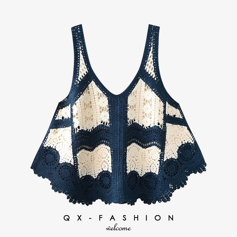 Bohemian Women s Color-block Hollow-out Camisole Vest Loose Crochet Knitted Vest Top One size
Bohemian Women s Color-block Hollow-out Camisole Vest Loose Crochet Knitted Vest Top One size