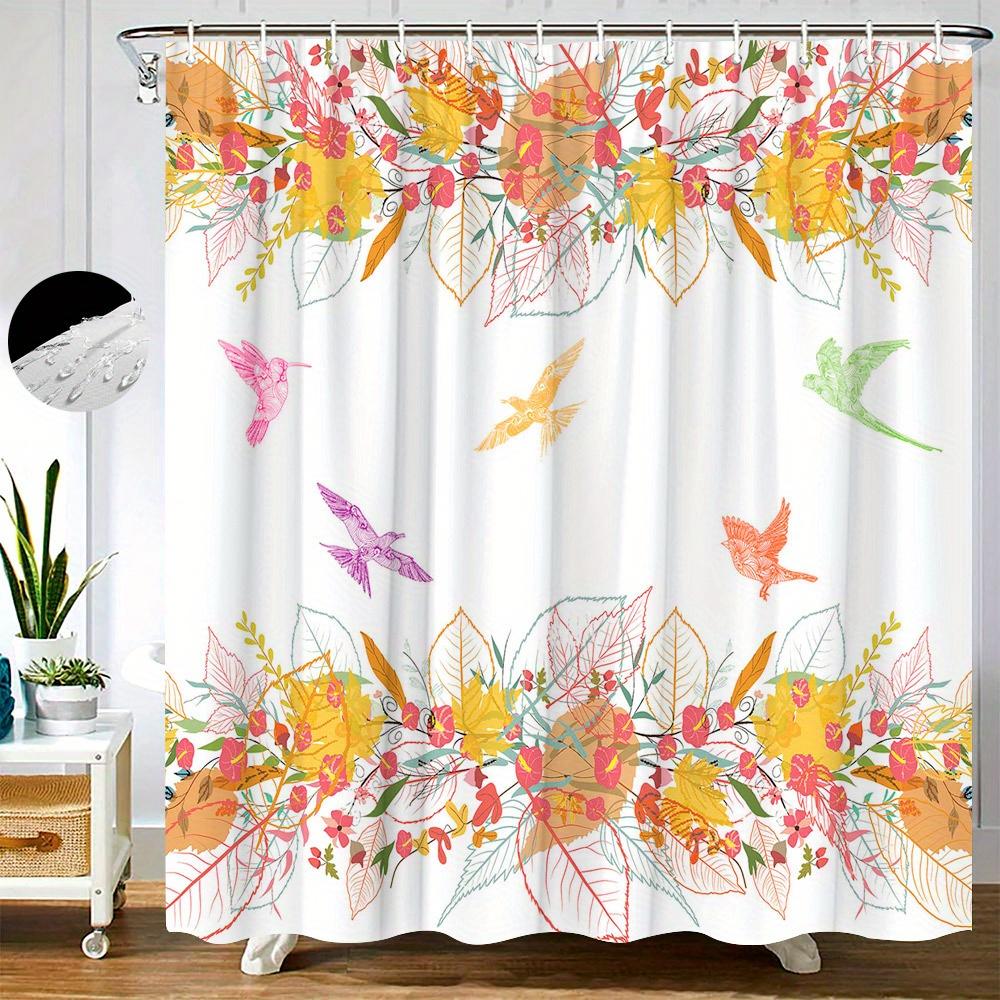 1Pc Symmetrical Floral Border Shower Curtain - Watercolor Birds, White Background, 70X70 , 12 Hooks W60H190(CM)-1 Pcs
1Pc Symmetrical Floral Border Shower Curtain - Watercolor Birds, White Background, 70X70 , 12 Hooks W60H190(CM)-1 Pcs