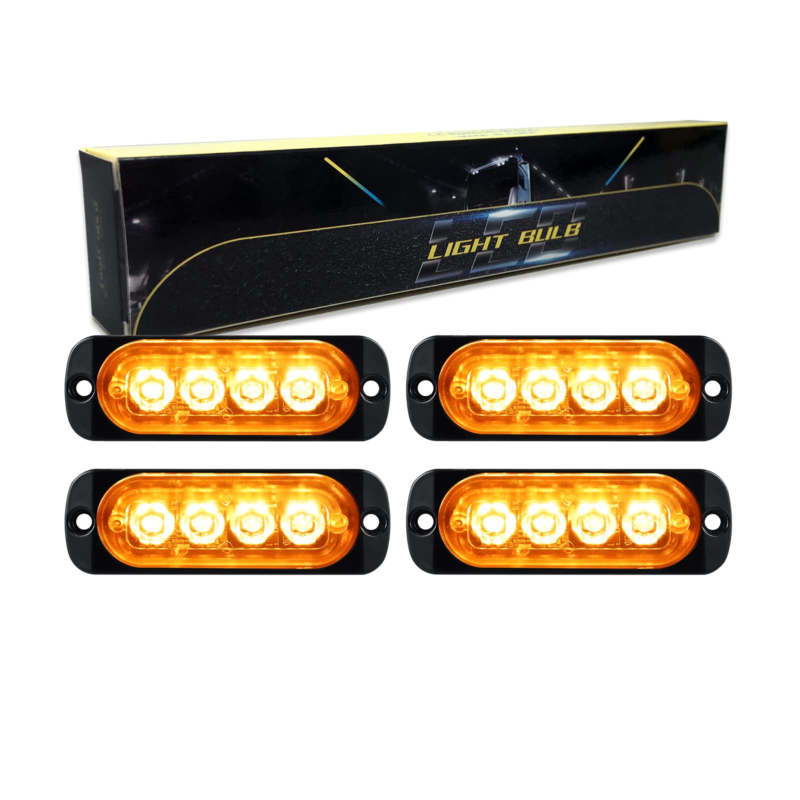 RIGIDON 4pcs 8.5cm Strobe Light LED LED Light 12W 12-24V 4LED Emergency Strobe Light (Orange Amber) Auxiliary Light for Various Vehicles
RIGIDON 4pcs 8.5cm Strobe Light LED LED Light 12W 12-24V 4LED Emergency Strobe Light (Orange Amber) Auxiliary Light for Various Vehicles