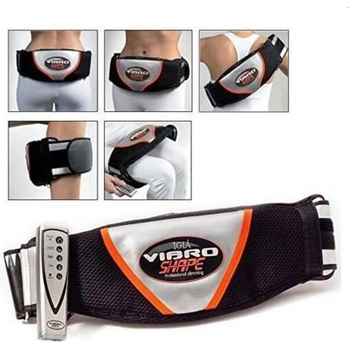 Вібромасажний пояс VIBRO - Чорний - Для живота та іншого - Знімає м язову втому