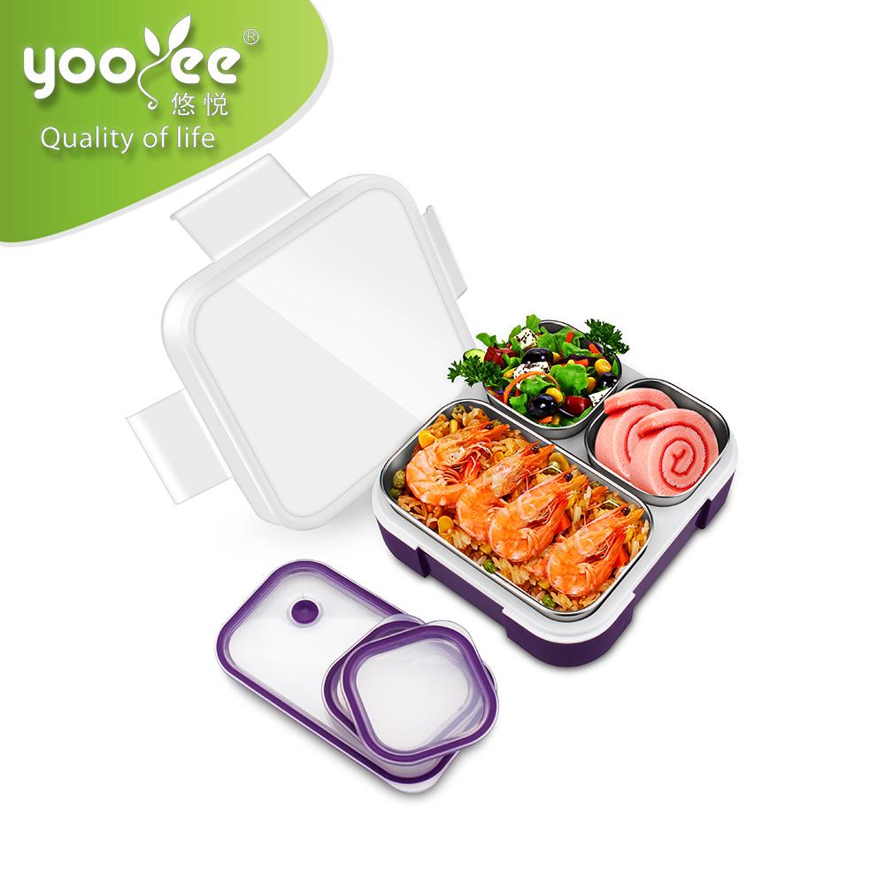 China Custom Plastic 304 Stainless Steel Potlock Food Packaging 3 Compartments Heated Bento Leakproof
China Custom Plastic 304 Stainless Steel Potlock Food Packaging 3 Compartments Heated Bento Leakproof