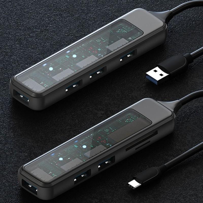 Прозрачный разветвитель USB 3.0 HUB, 4 порта, конвертер OTG, портативное устройство чтения карт SD/TF, док-станция TypeC, кабель для передачи данных, компьютерные компоненты
Прозрачный разветвитель USB 3.0 HUB, 4 порта, конвертер OTG, портативное устройство чтения карт SD/TF, док-станция TypeC, кабель для передачи данных, компьютерные компоненты