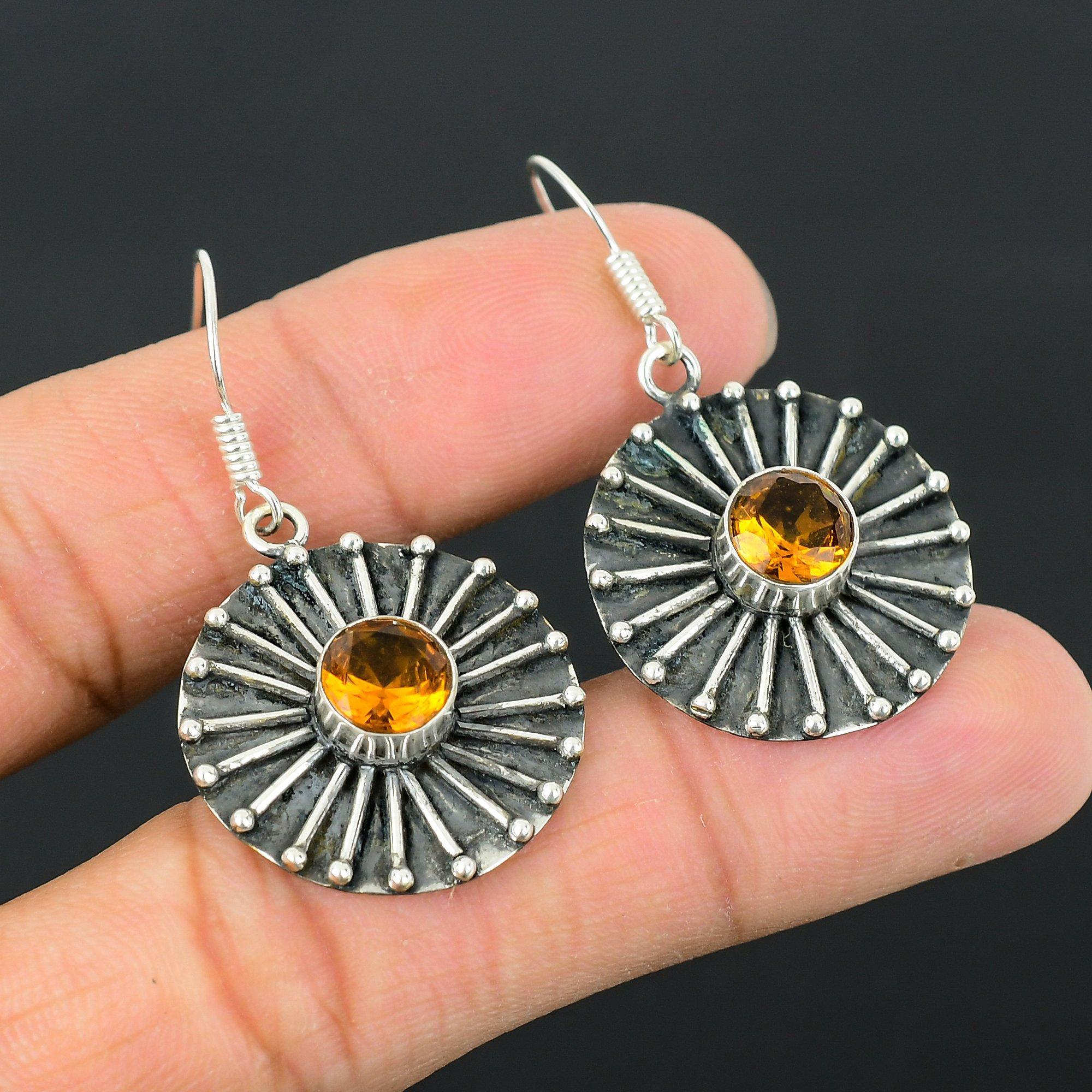 Natural Citrine Gemstone 925 Sterling Silver Drop/Dangle Earrings For Girls
Natural Citrine Gemstone 925 Sterling Silver Drop/Dangle Earrings For Girls