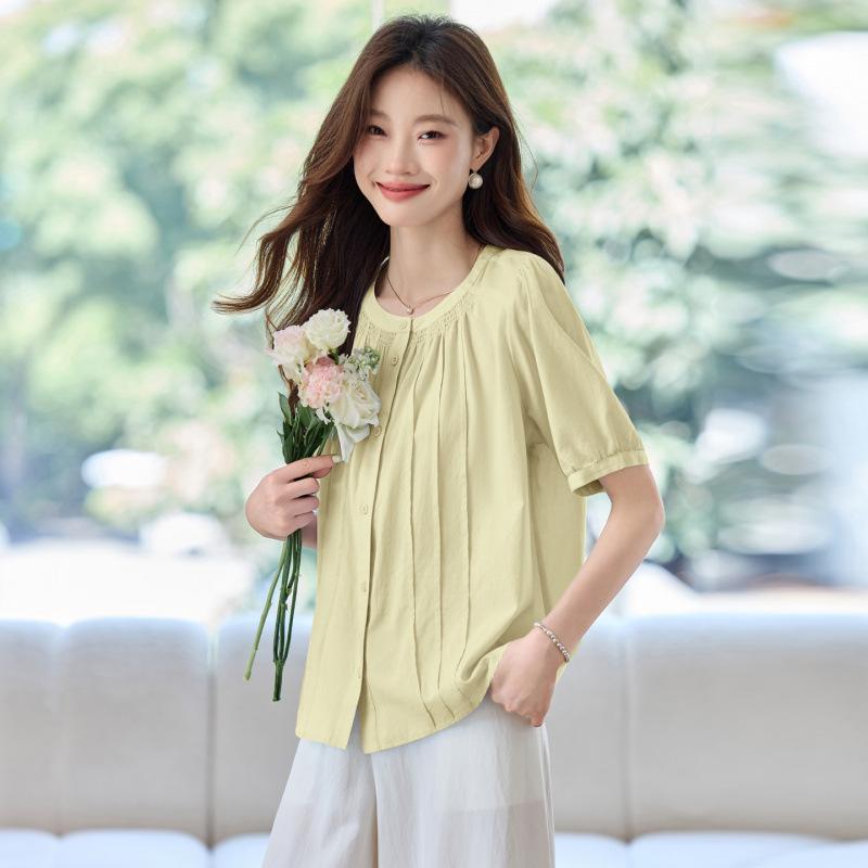 Летняя тонкая плиссированная блузка с рукавами-буфами, свободного кроя и универсальная, маленькая повседневная женская XL жёлтый
Летняя тонкая плиссированная блузка с рукавами-буфами, свободного кроя и универсальная, маленькая повседневная женская XL жёлтый