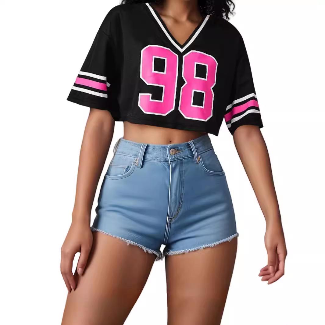 Women s Cross-border Loose Short Sleeve Crop Top with Round Neck and Sporty V-Neck Design Small
Women s Cross-border Loose Short Sleeve Crop Top with Round Neck and Sporty V-Neck Design Small