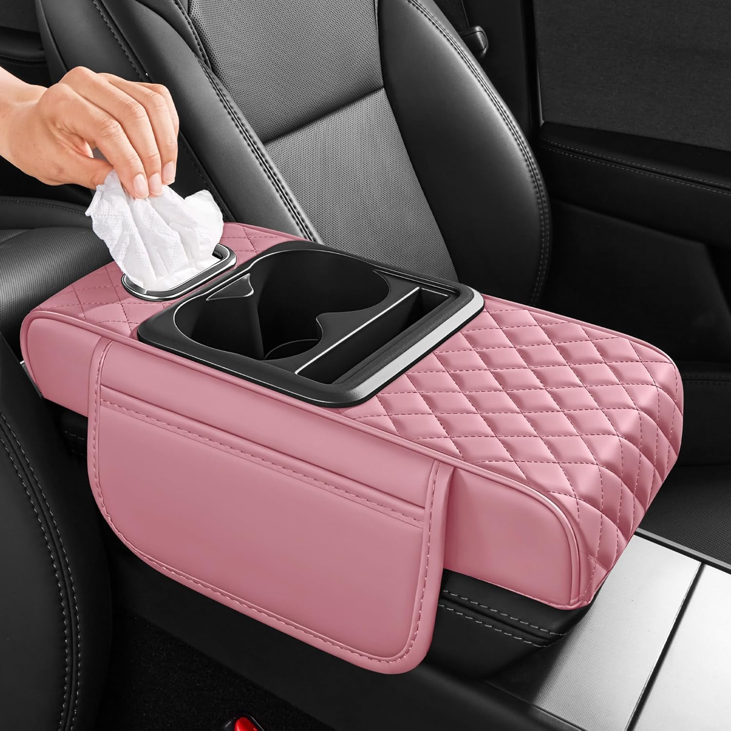 5 in 1 Car Center Console Cover, Armrest Pad with 2 Storage Pockets, Cup Holder, Tissue Box Slot, Phone Holder, Universal Car Interior Organizer рожевий
5 in 1 Car Center Console Cover, Armrest Pad with 2 Storage Pockets, Cup Holder, Tissue Box Slot, Phone Holder, Universal Car Interior Organizer рожевий
