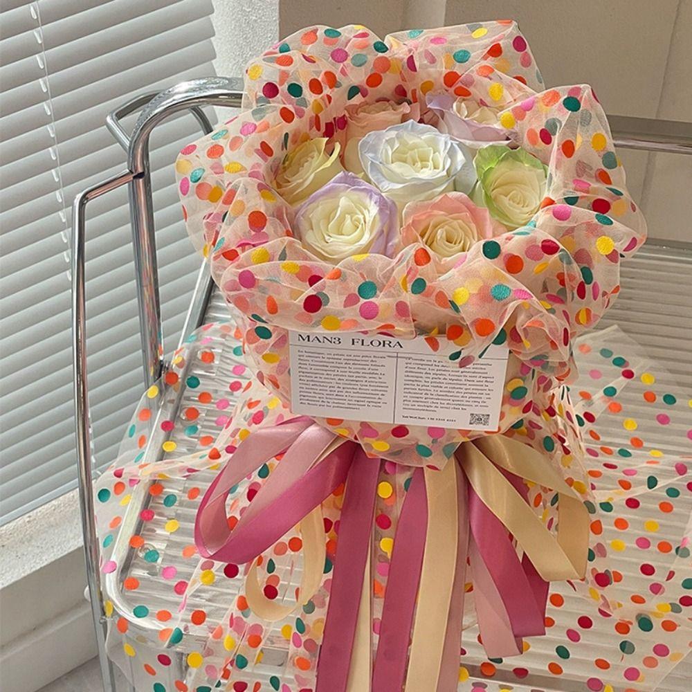 Transparent Bouquet Paper Colorful Dot Packing Material Flower Wrapping Mesh Gift Packaging чёрный
Transparent Bouquet Paper Colorful Dot Packing Material Flower Wrapping Mesh Gift Packaging чёрный