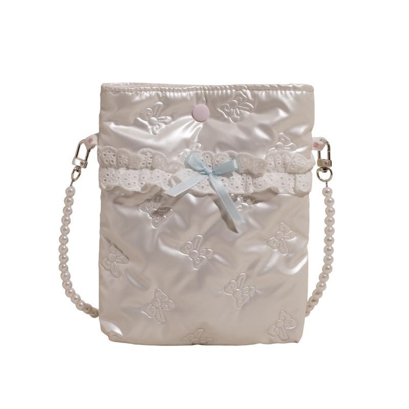 New bow shoulder bag, crossbody bag, mobile phone bag, pearl chain, portable cosmetic bag, storage bag, small square bag. белый
New bow shoulder bag, crossbody bag, mobile phone bag, pearl chain, portable cosmetic bag, storage bag, small square bag. белый