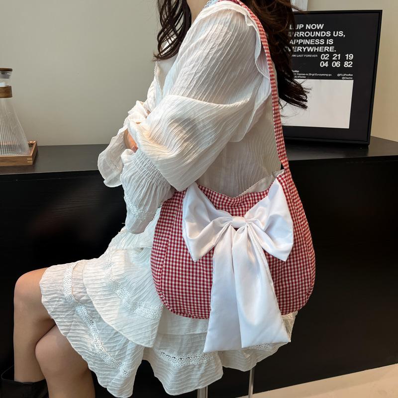 2025 new plaid tote bag lazy versatile shoulder bag women s bow messenger bag trendy bag красный
2025 new plaid tote bag lazy versatile shoulder bag women s bow messenger bag trendy bag красный