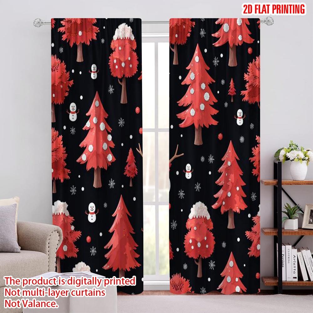 Set Of 2 Flat Printing Christmas Scene Curtain Fun Snowman Mangroves Versatile Polyester Fabric Without Electricity Festive Made W100*H70(CM)-Hooks&2PCS
Set Of 2 Flat Printing Christmas Scene Curtain Fun Snowman Mangroves Versatile Polyester Fabric Without Electricity Festive Made W100*H70(CM)-Hooks&2PCS