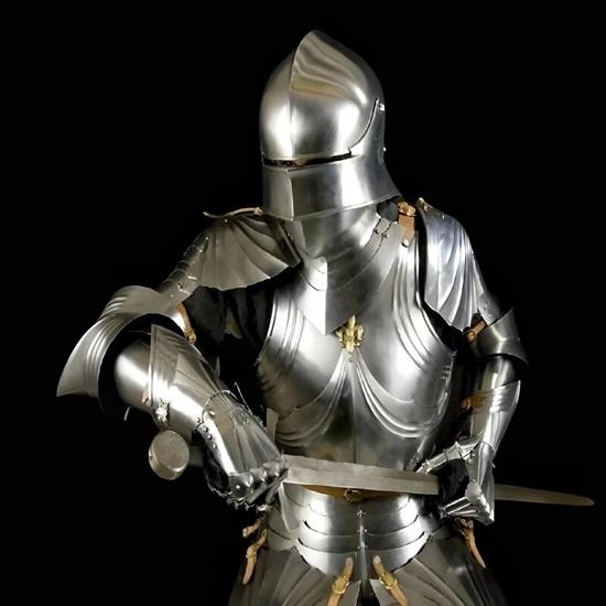 Костюм средневекового рыцаря Полудоспехи Полностью металлические боевые доспехи Шлем Косплей LARP Коллекционер