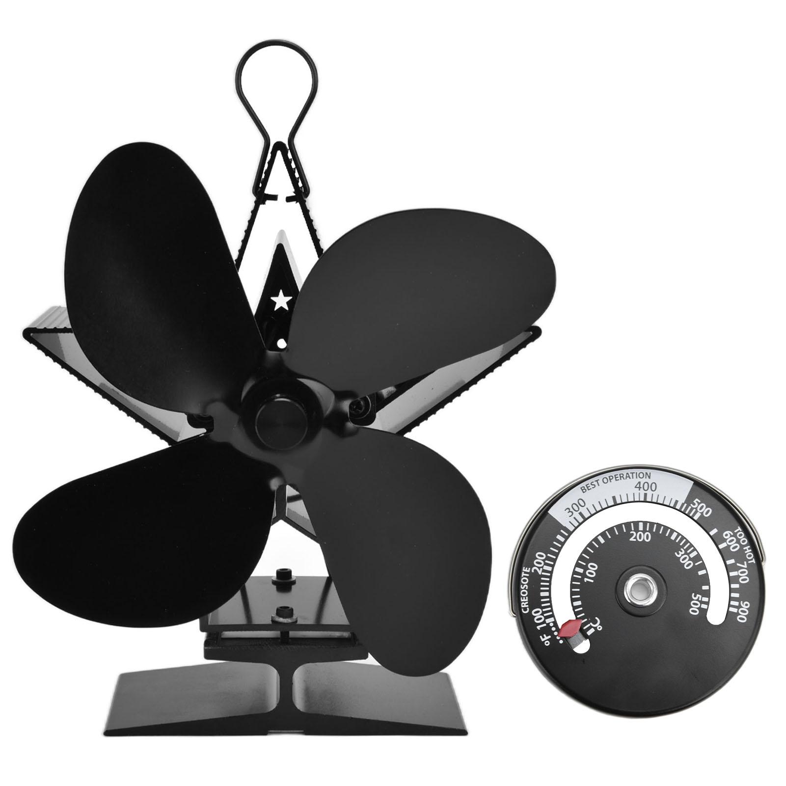 4 Blades Fireplace Fan with Thermometer Indoor Wood Burning Stove Heat Powered Fan for Heat
4 Blades Fireplace Fan with Thermometer Indoor Wood Burning Stove Heat Powered Fan for Heat
