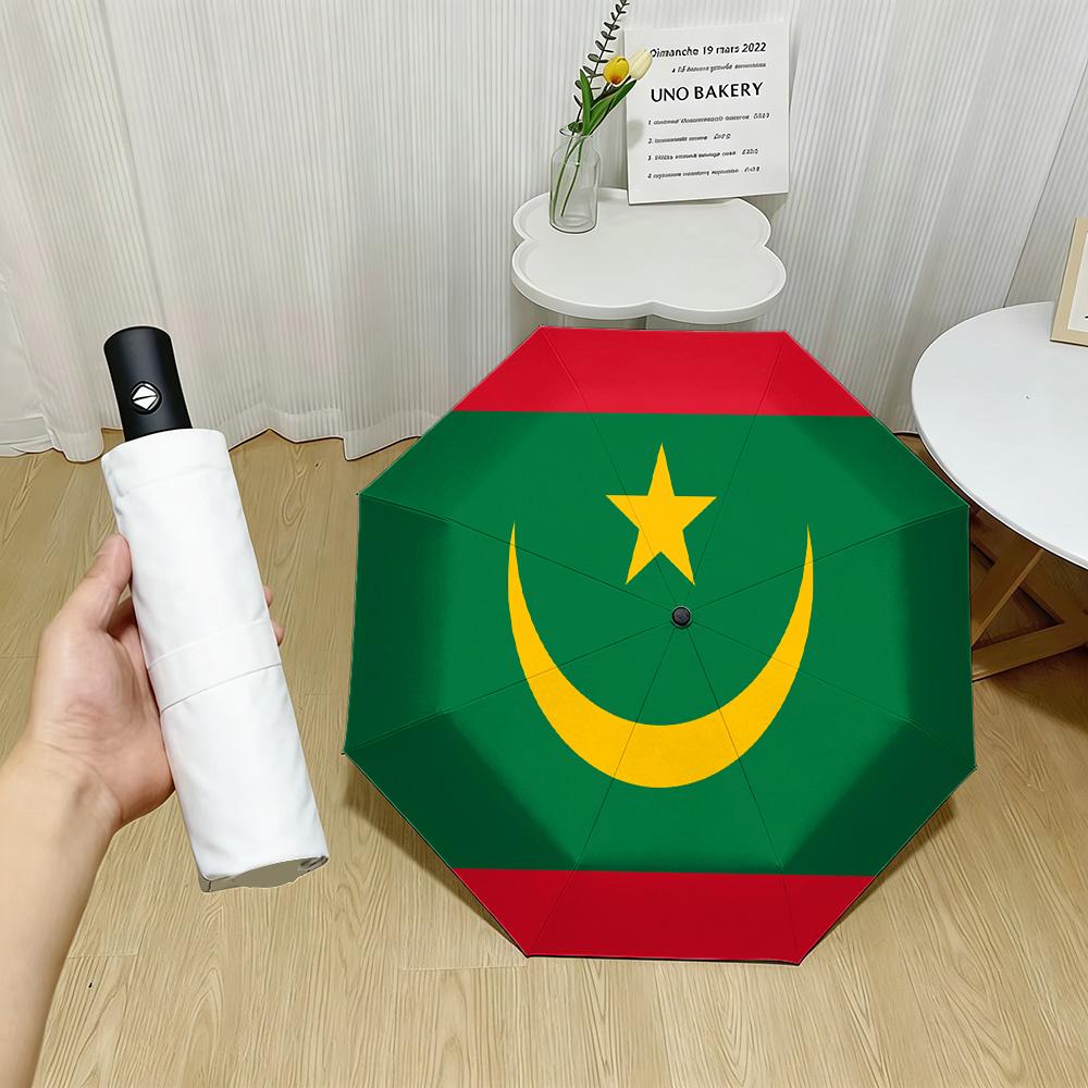Mauritania National Flag Green Red Stripes Yellow Crescent Star Print Auto Folding Umbrella Waterproof Windproof Compact Travel Iron&8K
Mauritania National Flag Green Red Stripes Yellow Crescent Star Print Auto Folding Umbrella Waterproof Windproof Compact Travel Iron&8K