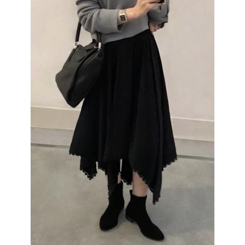 Spring retro irregular lace hem skirt women s new elastic high waist thin a word big swing skirt One size fits all чорний
Spring retro irregular lace hem skirt women s new elastic high waist thin a word big swing skirt One size fits all чорний