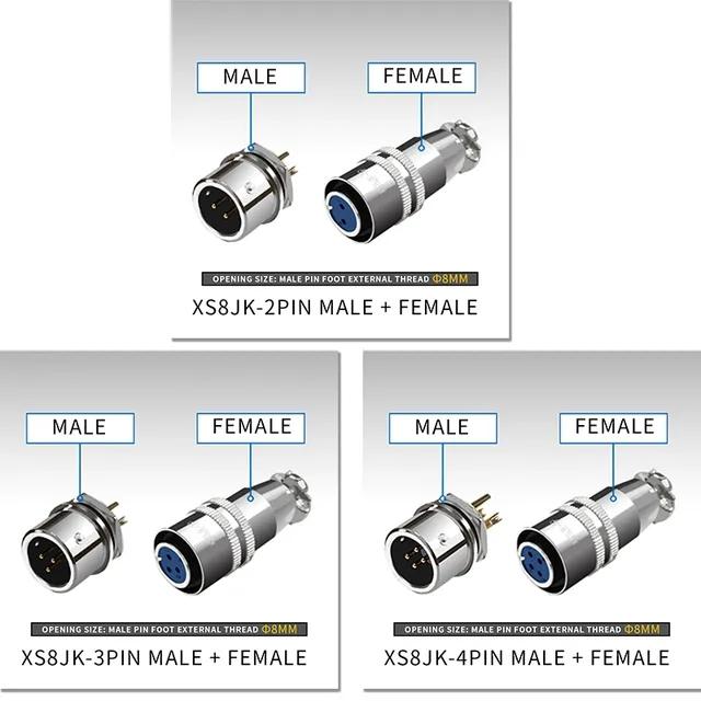 XS8 XS10 XS12 Aviation Connector Push-Pull Circular Quick 2Pin3Pin4Pin5Pin Gold Plated Contact Male And Female Plug 3A 250V 10 Set&2P
XS8 XS10 XS12 Aviation Connector Push-Pull Circular Quick 2Pin3Pin4Pin5Pin Gold Plated Contact Male And Female Plug 3A 250V 10 Set&2P