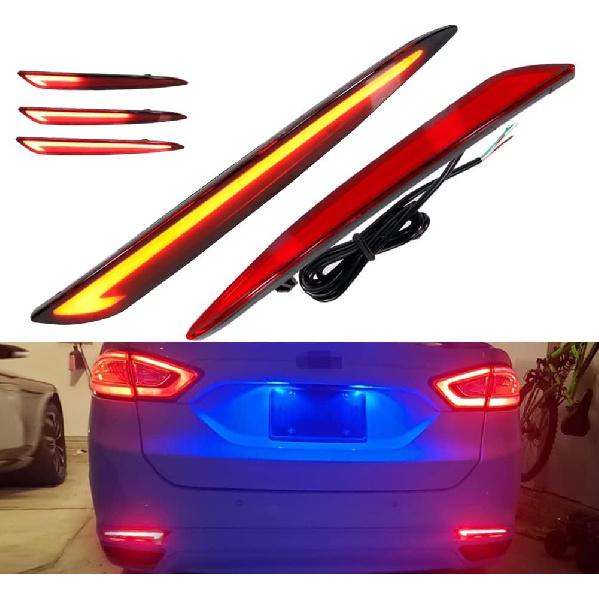 3 IN 1 Replacement LED 3D Optic Red Led Smoked Lens Bumper Reflector Compatible With 2013 2014 2015 2016 2017 2018 Ford Mondeo Fusion Tail Lights Red lens Red Led
3 IN 1 Replacement LED 3D Optic Red Led Smoked Lens Bumper Reflector Compatible With 2013 2014 2015 2016 2017 2018 Ford Mondeo Fusion Tail Lights Red lens Red Led