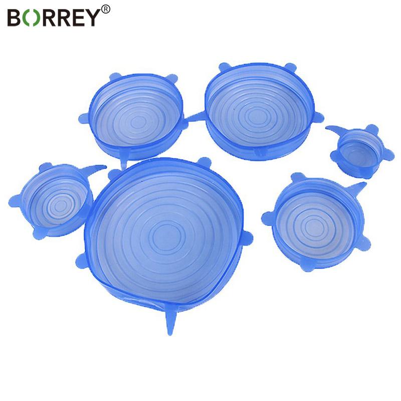 BORREY 6 шт./компл. силиконовые эластичные крышки, многоразовые уплотнительные крышки для сохранения свежести продуктов питания, универсальная крышка, гибкая крышка для экономии пищевых продуктов
BORREY 6 шт./компл. силиконовые эластичные крышки, многоразовые уплотнительные крышки для сохранения свежести продуктов питания, универсальная крышка, гибкая крышка для экономии пищевых продуктов