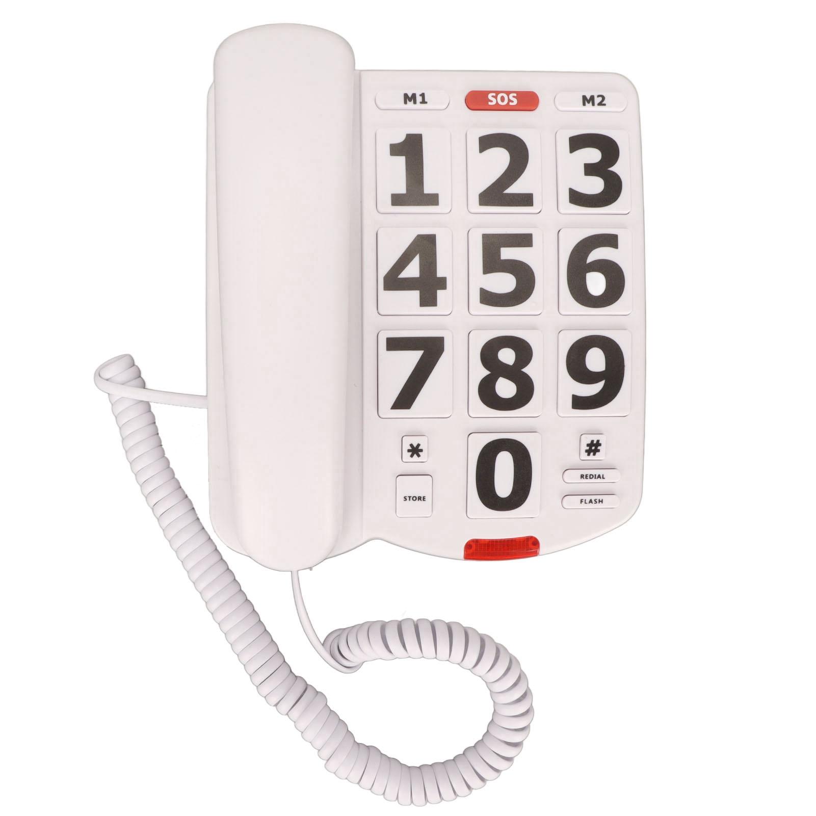 Big Button Telephone Large Adjustable Volume Last Number Redialing Corded Landline
Big Button Telephone Large Adjustable Volume Last Number Redialing Corded Landline