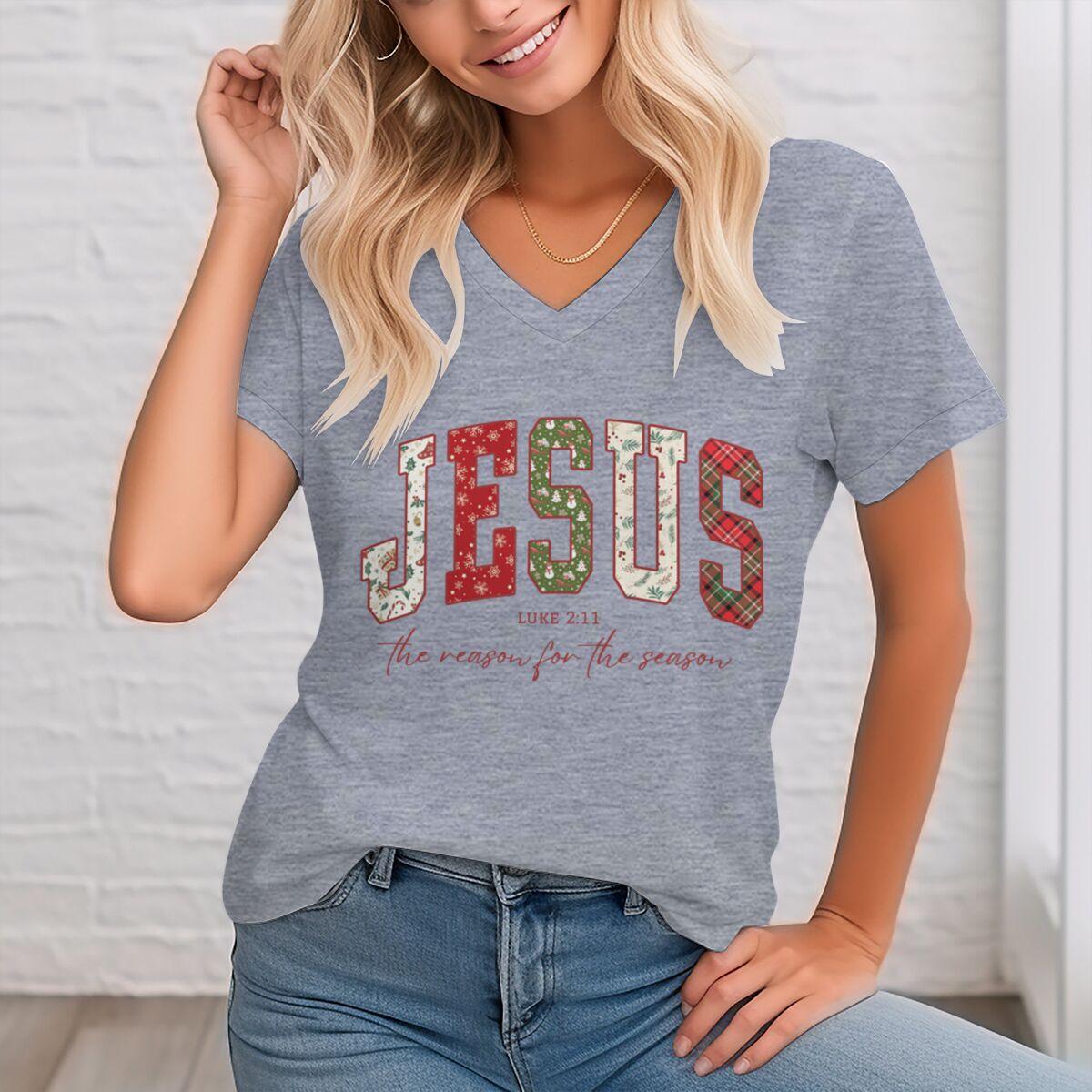 Women s Casual T-Shirt Colorful Letter Print Jesus The Way The Truth The Life Design Ladies T-Shirts Short Sleeve V-neck Tee S
Women s Casual T-Shirt Colorful Letter Print Jesus The Way The Truth The Life Design Ladies T-Shirts Short Sleeve V-neck Tee S