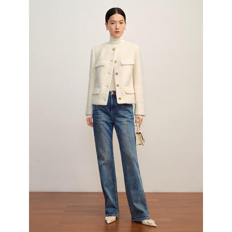 Women s Elegant Boucle Wool Round Neck Short Coat L
Women s Elegant Boucle Wool Round Neck Short Coat L