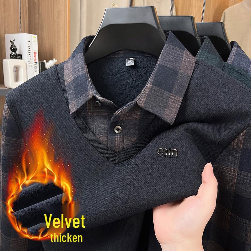 Men s Plus Velvet Long-Sleeve Lapel Top: Winter Two-in-One Casual Base Shirt for Dad Extra Extra Extra Large
Men s Plus Velvet Long-Sleeve Lapel Top: Winter Two-in-One Casual Base Shirt for Dad Extra Extra Extra Large