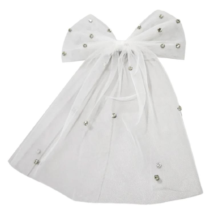 Stylish Rhinestones Bows Hair Clip With Veil For Brides And Wedding Prom Occasion Comfortable Polyester Hair Decoration
Stylish Rhinestones Bows Hair Clip With Veil For Brides And Wedding Prom Occasion Comfortable Polyester Hair Decoration
