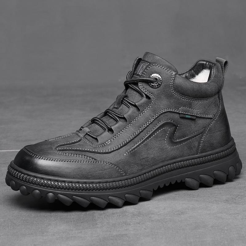 Мужские высокие водонепроницаемые зимние ботинки из кожи и шерсти, нескользящая обувь для отдыха на открытом воздухе из хлопка Size 44
Мужские высокие водонепроницаемые зимние ботинки из кожи и шерсти, нескользящая обувь для отдыха на открытом воздухе из хлопка Size 44