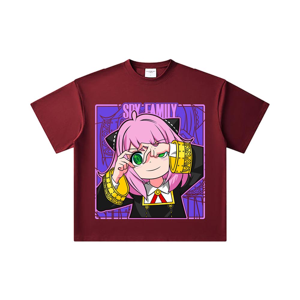260 GSM Double Yarn 32 Count 100% Cotton Spy Family V8 Print Unisex Heavy Cotton T Shirt 2XL вина червоного кольору
260 GSM Double Yarn 32 Count 100% Cotton Spy Family V8 Print Unisex Heavy Cotton T Shirt 2XL вина червоного кольору
