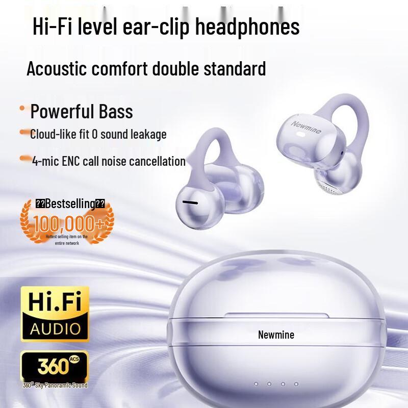 Newman A50 Open-Ear Clip Bluetooth Headphones
Newman A50 Open-Ear Clip Bluetooth Headphones