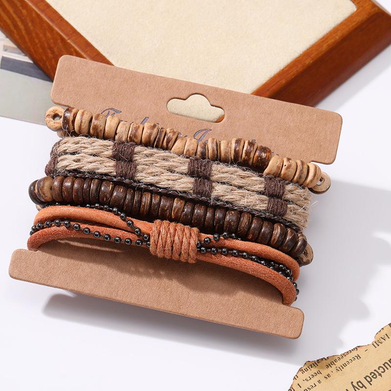 Simple retro suit bracelet DIY woven cowhide bracelet coconut shell bracelet men s hemp rope genuine leather bracelet
Simple retro suit bracelet DIY woven cowhide bracelet coconut shell bracelet men s hemp rope genuine leather bracelet