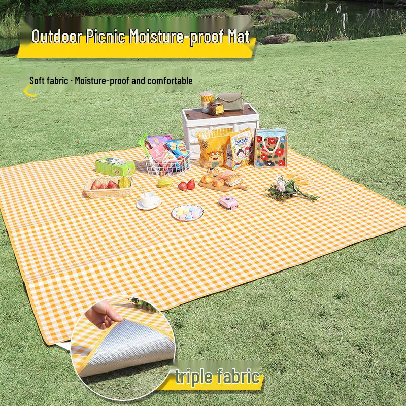 Yellow Plaid Outdoor Picnic Mat: Thickened, Moisture-Proof, Foldable for Camping and Spring Outings 100*200 Small Leaves with Bag
Yellow Plaid Outdoor Picnic Mat: Thickened, Moisture-Proof, Foldable for Camping and Spring Outings 100*200 Small Leaves with Bag