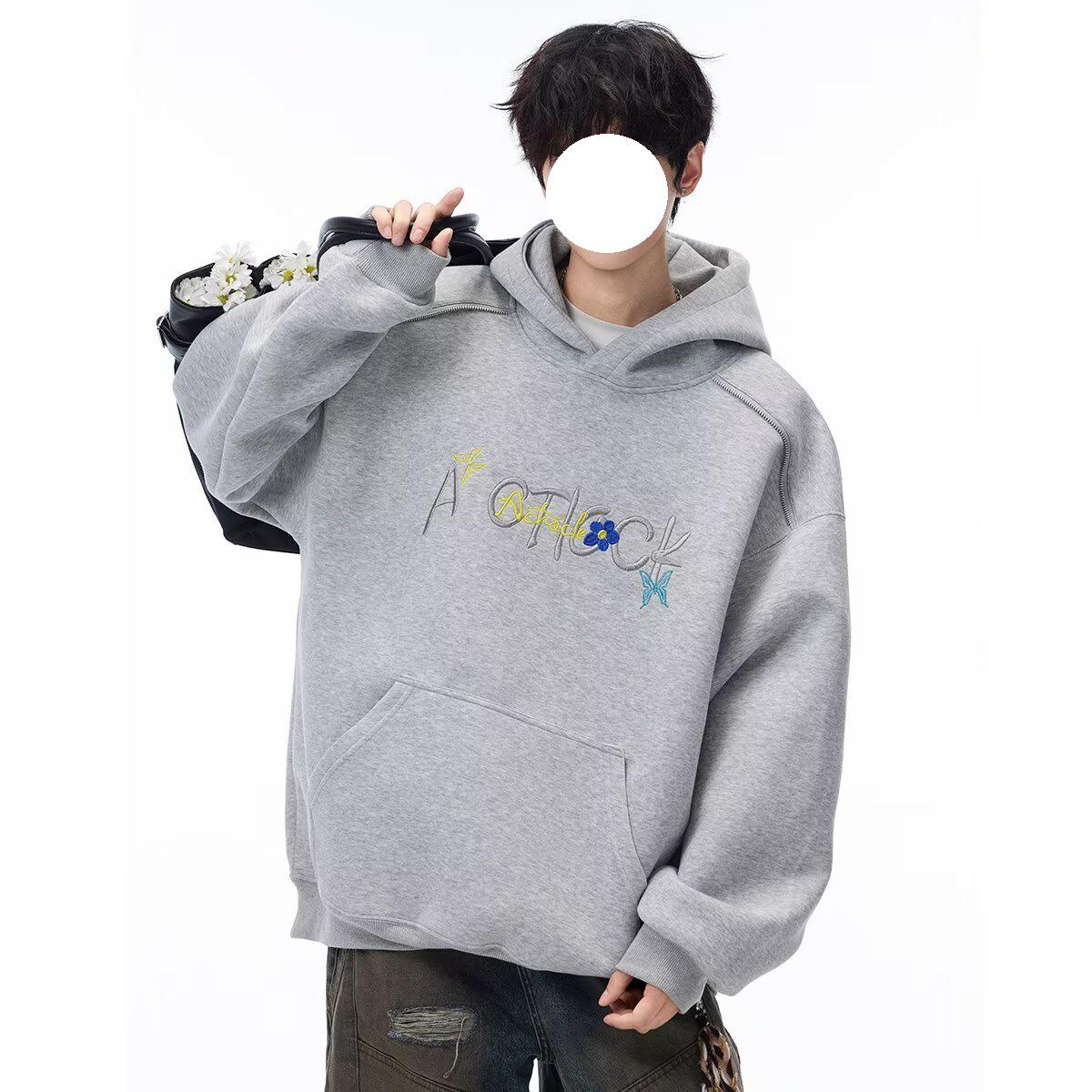 Men s Heavyweight American Letter Embroidery Hoodie - Autumn/Winter Casual Loose Fit with Velvet Lining XL
Men s Heavyweight American Letter Embroidery Hoodie - Autumn/Winter Casual Loose Fit with Velvet Lining XL