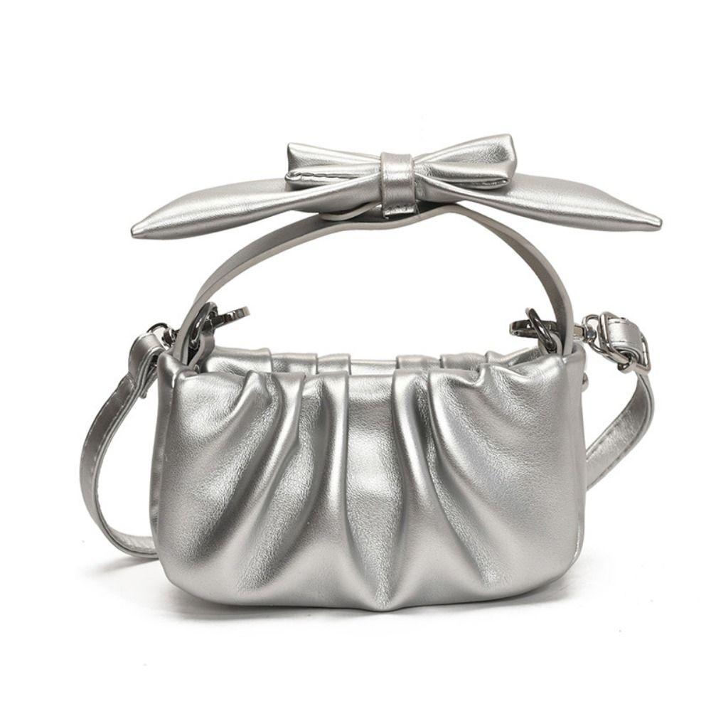 PU Leather Pleated Cloud Shoulder Bag Solid Color Women Handbag Fashion Bow Crossbody Bag Girl срібний
PU Leather Pleated Cloud Shoulder Bag Solid Color Women Handbag Fashion Bow Crossbody Bag Girl срібний