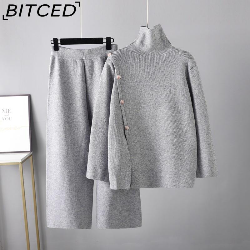 BITCED Design A Unique Stand-up Collar Split Knit High-neck Sweater for Women, A Two-piece Set of Warm and Youthful Casual Wide-leg Pants for Winter One Size сірий
BITCED Design A Unique Stand-up Collar Split Knit High-neck Sweater for Women, A Two-piece Set of Warm and Youthful Casual Wide-leg Pants for Winter One Size сірий