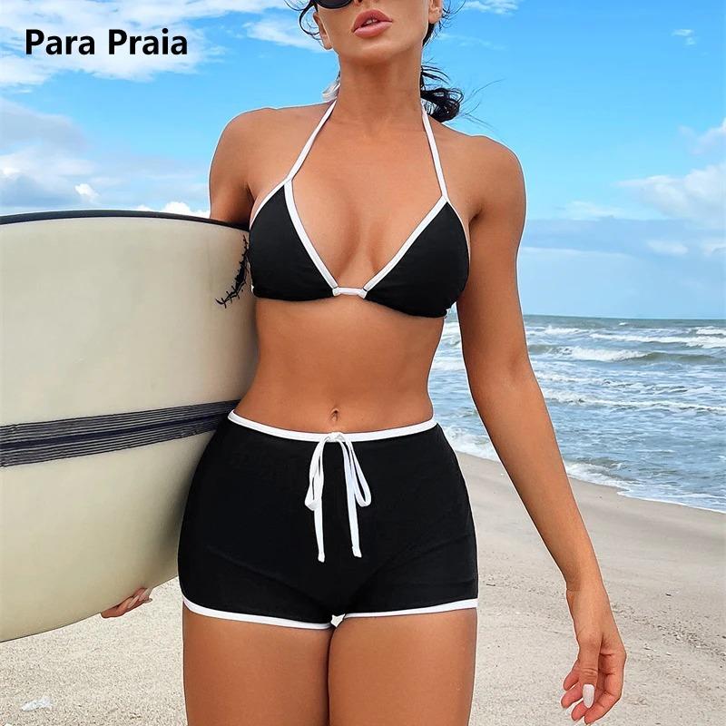 Para Praia 2024 High Cut Halter Bikini Short Set Thong High Leg Cut Female Swimsuit Women Swimwear Two Pieces Bikini Set S чёрный
Para Praia 2024 High Cut Halter Bikini Short Set Thong High Leg Cut Female Swimsuit Women Swimwear Two Pieces Bikini Set S чёрный