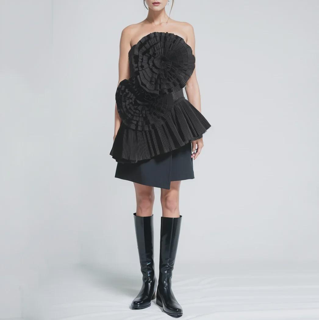 Women s Strapless Pleated Top with 3D Flower Patchwork - Irregular Design, Summer Short Shirt One Size зелений
Women s Strapless Pleated Top with 3D Flower Patchwork - Irregular Design, Summer Short Shirt One Size зелений