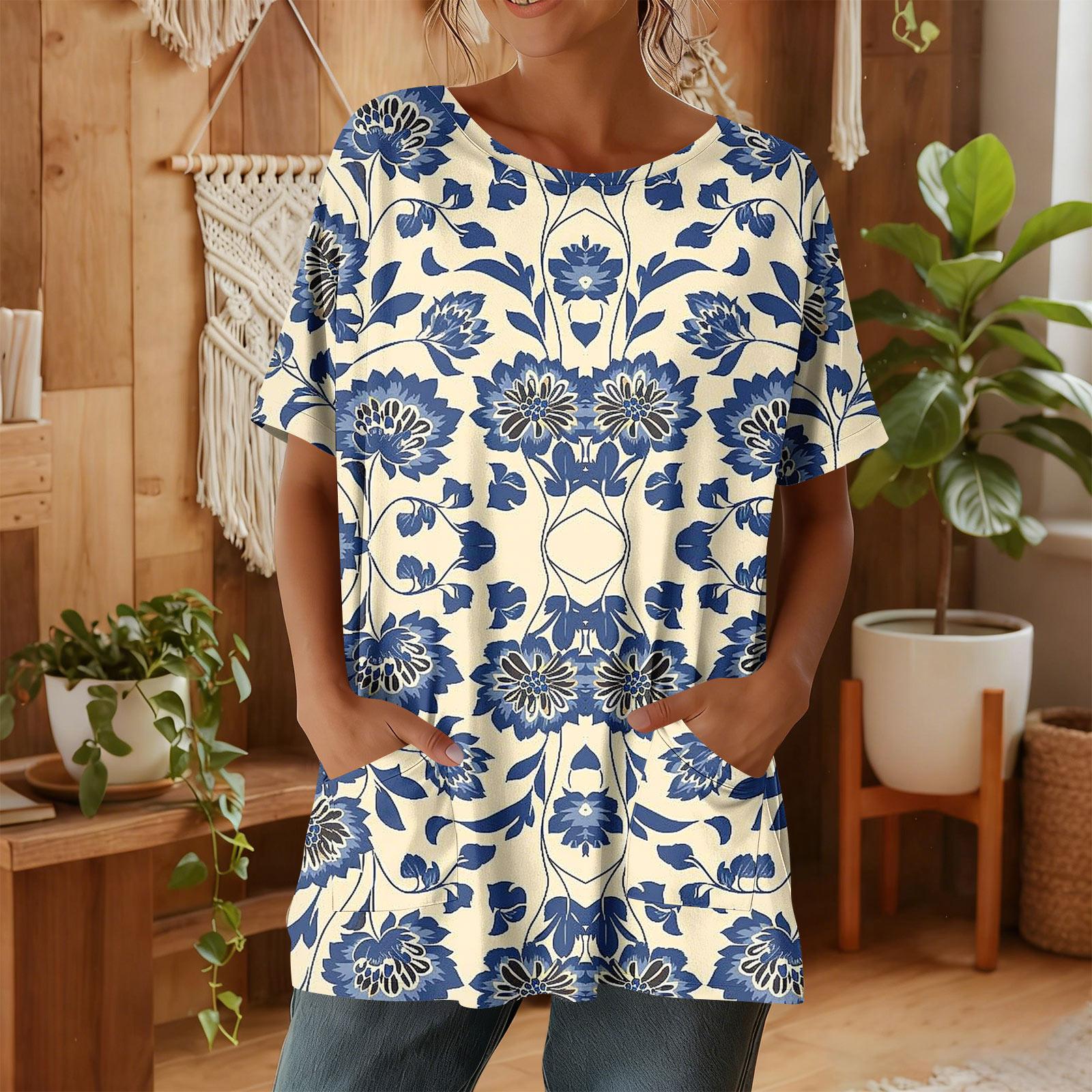 Women s Fashion Casual Short Sleeve Floral Print Top S
Women s Fashion Casual Short Sleeve Floral Print Top S