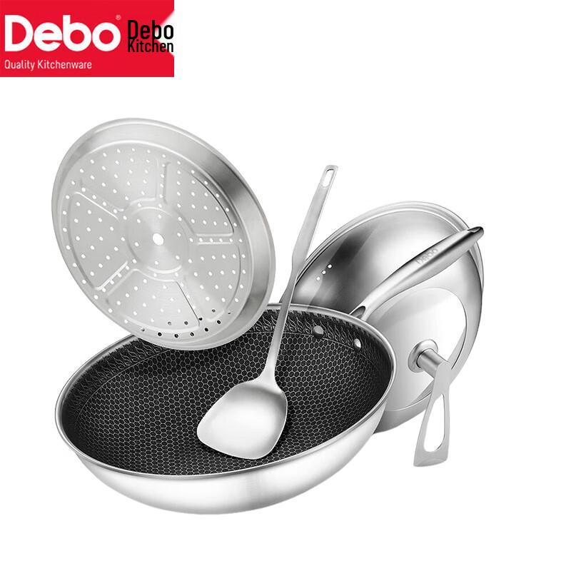 Debo 32cm 304 Stainless Steel Honeycomb Non-stick Wok
Debo 32cm 304 Stainless Steel Honeycomb Non-stick Wok