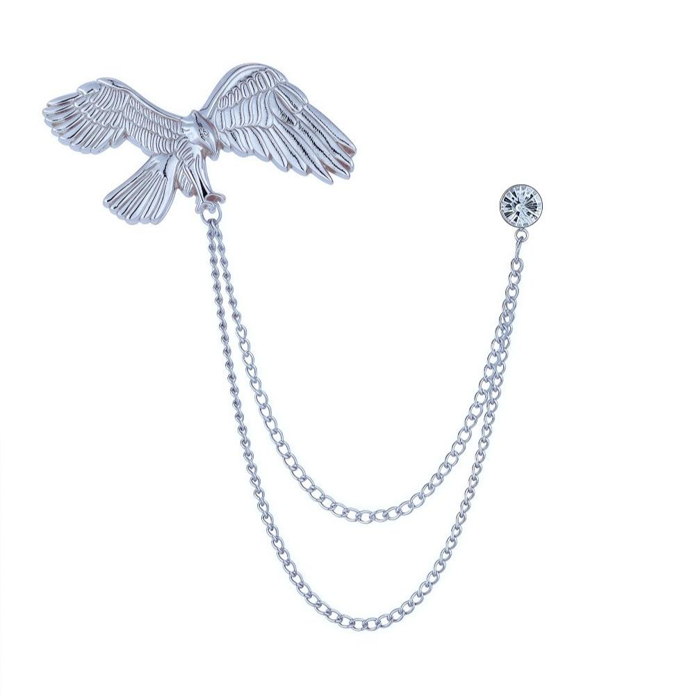 New Metal Eagle Brooch for Men Tassel Chain Suit Collar Pins Fashion Vintage Style Animal Pin Jewelry Accessories Gifts срібний
New Metal Eagle Brooch for Men Tassel Chain Suit Collar Pins Fashion Vintage Style Animal Pin Jewelry Accessories Gifts срібний