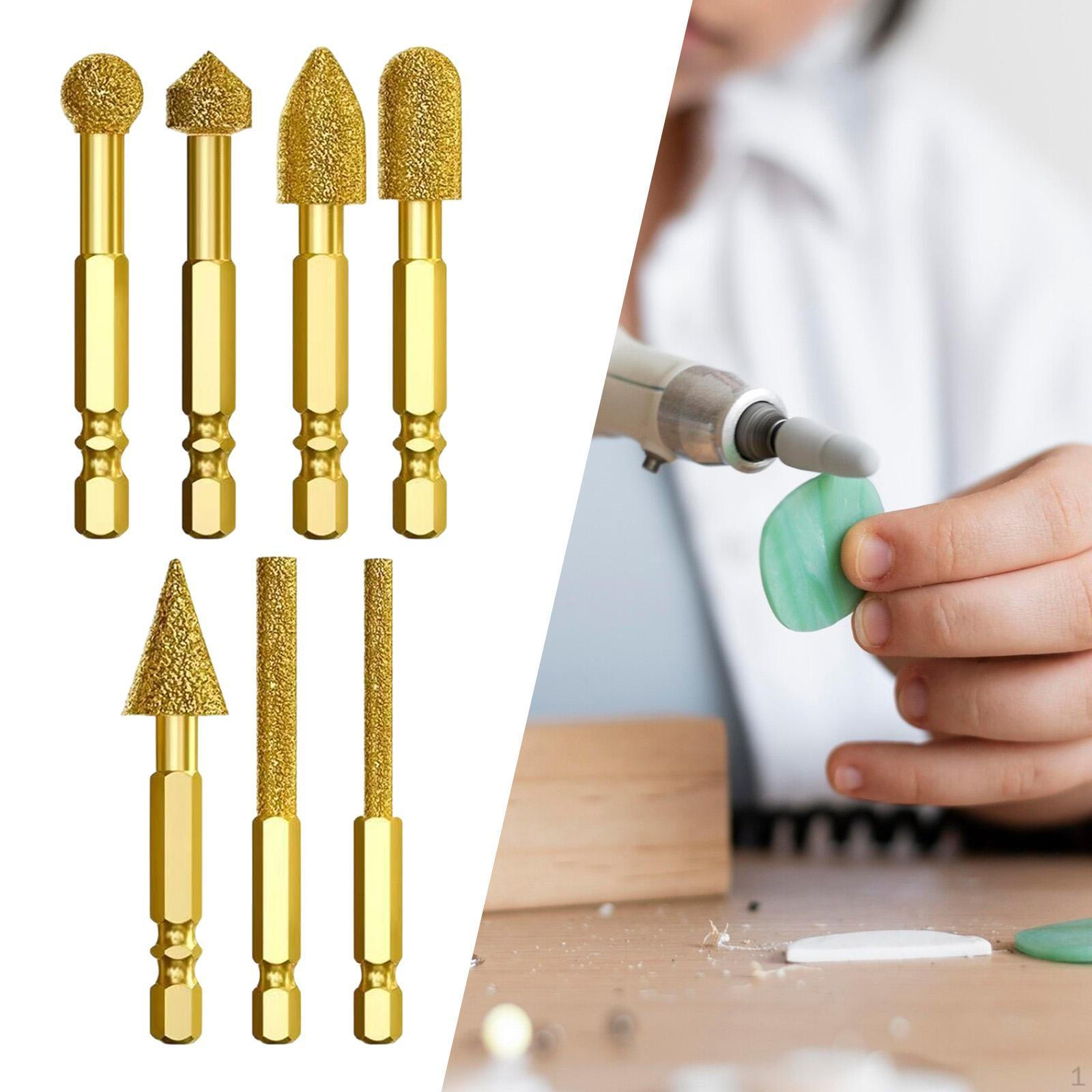 7Pcs Diamond Grinding Bit Hexagonal Shank Rotary Tool Attachment Accessory for Stone
7Pcs Diamond Grinding Bit Hexagonal Shank Rotary Tool Attachment Accessory for Stone