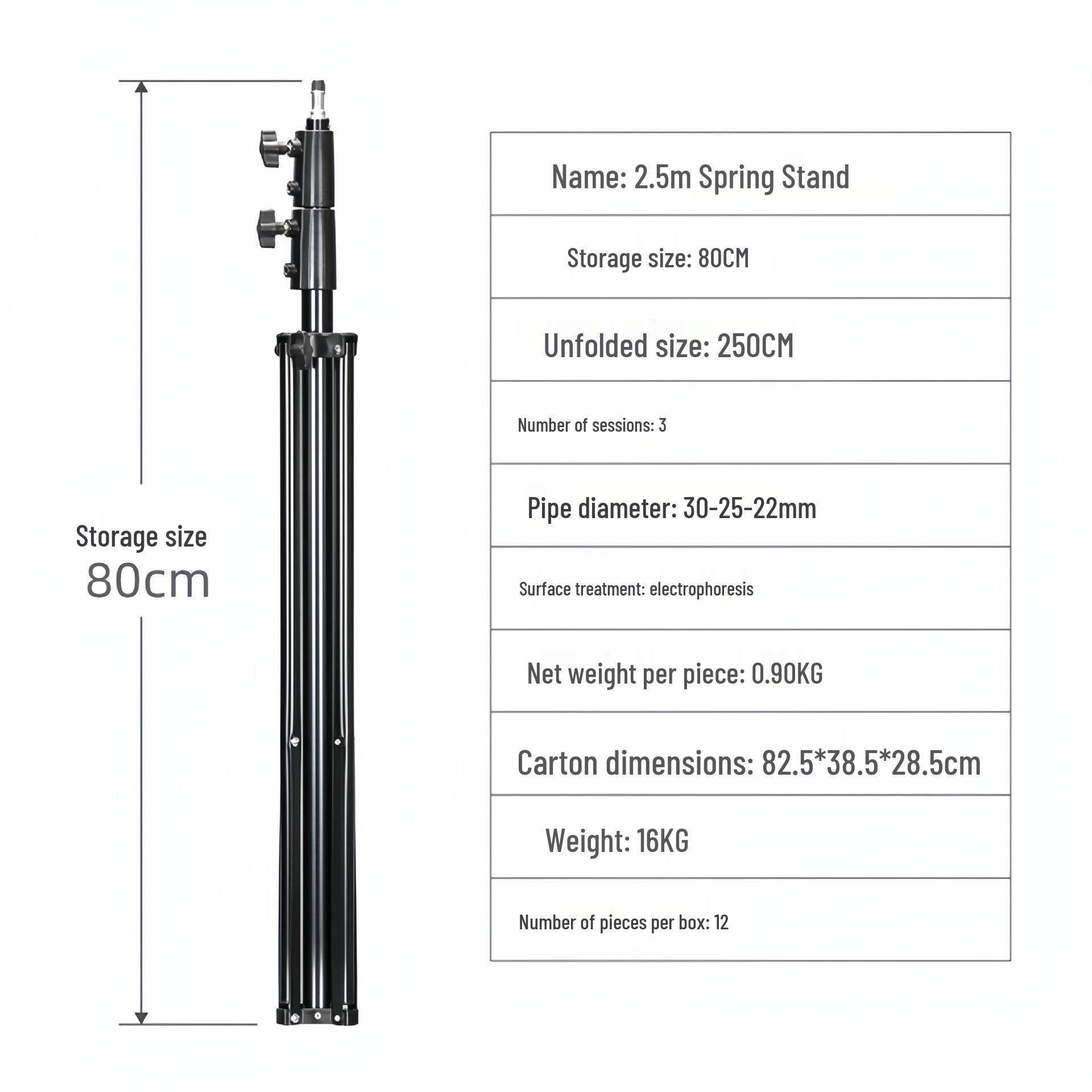 2.8m Heavy-Duty Tripod Flash Stand with Green Screen & Built-in Spring for Photography & Stage Lighting
2.8m Heavy-Duty Tripod Flash Stand with Green Screen & Built-in Spring for Photography & Stage Lighting